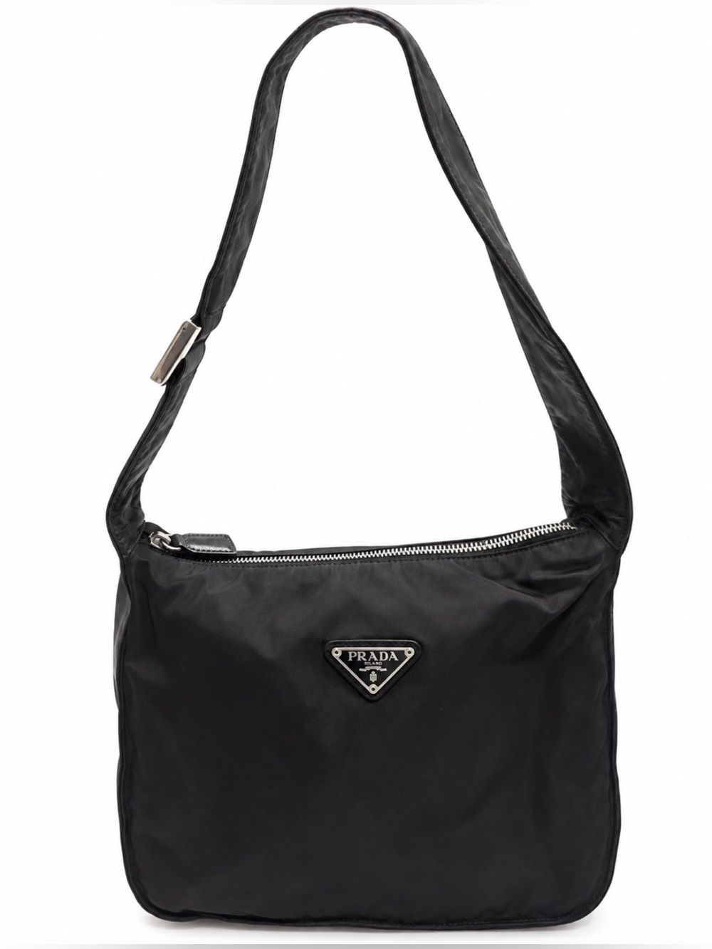 Prada Black Tessuto Nylon Shoulder Bag Triangle Logo 🖤